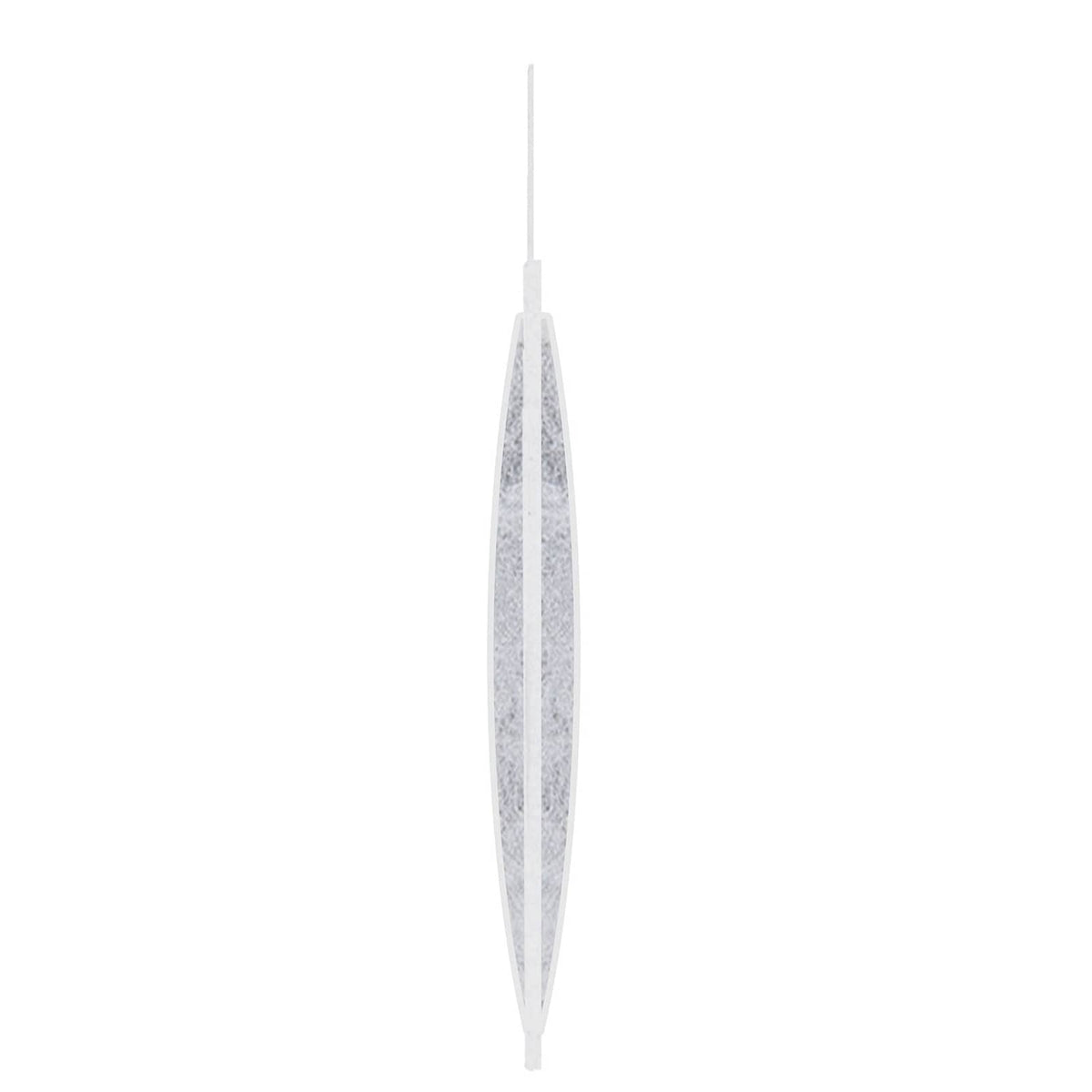 Hanging white filter cartridge media insert with top hanging loop
