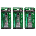 Pack of 3 black mustache wax tubes (0.5 oz each) on green hanging card