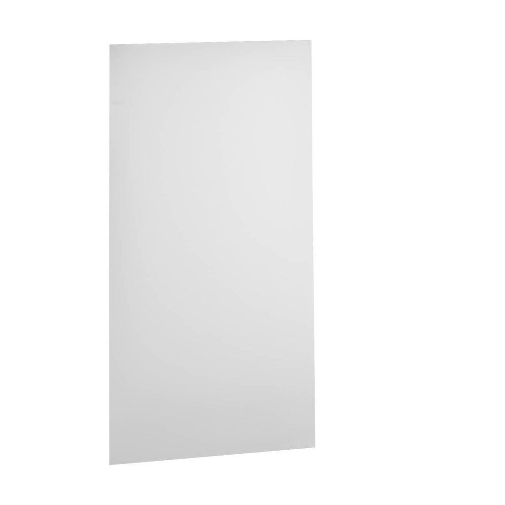 White rectangular PVC ceiling tile panel for drop ceiling, smooth flat surface.