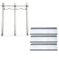 Stainless grill burner frame with three heat plates, replacement parts kit