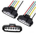 6-pin TPS throttle body connector pigtail with black housing and colored wire leads