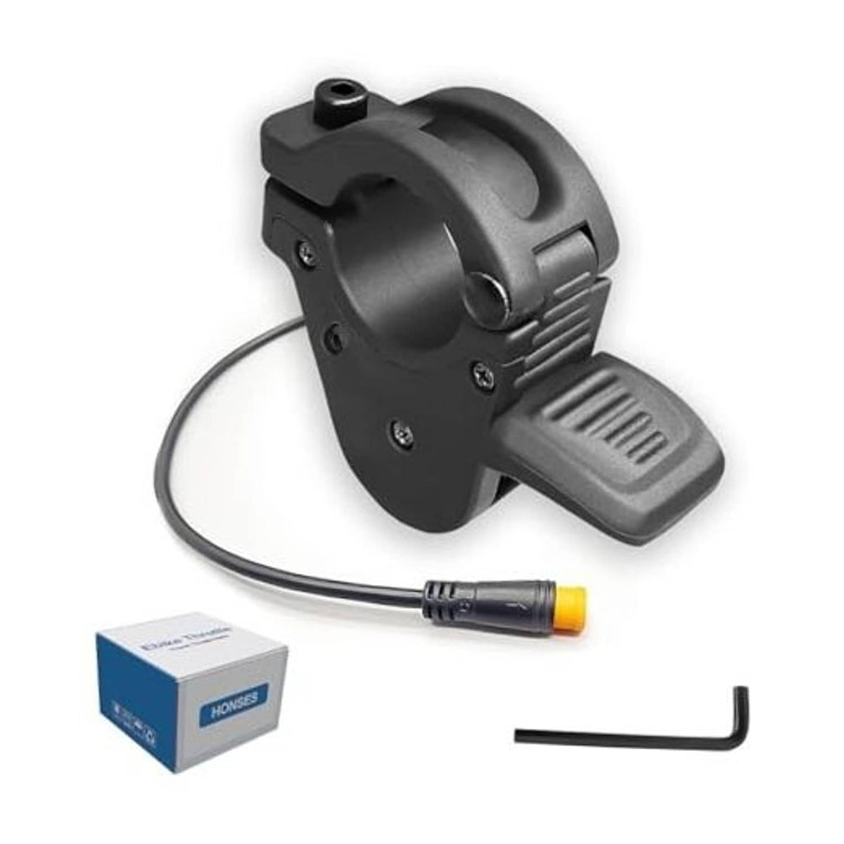 Black thumb electric throttle with 3-pin waterproof connector and control cable