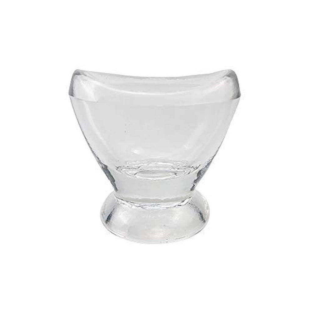 Dr.Jim glass eye rinse cup, clear curved design
