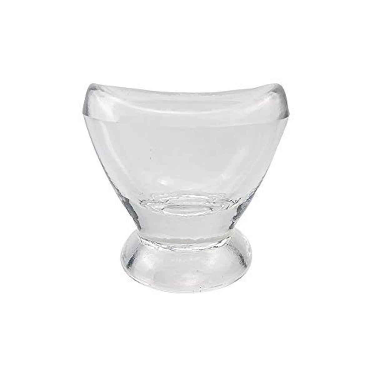 Dr.Jim glass eye rinse cup, clear curved design