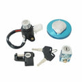 Ignition switch and seat lock key set with keys and cap lock cylinder
