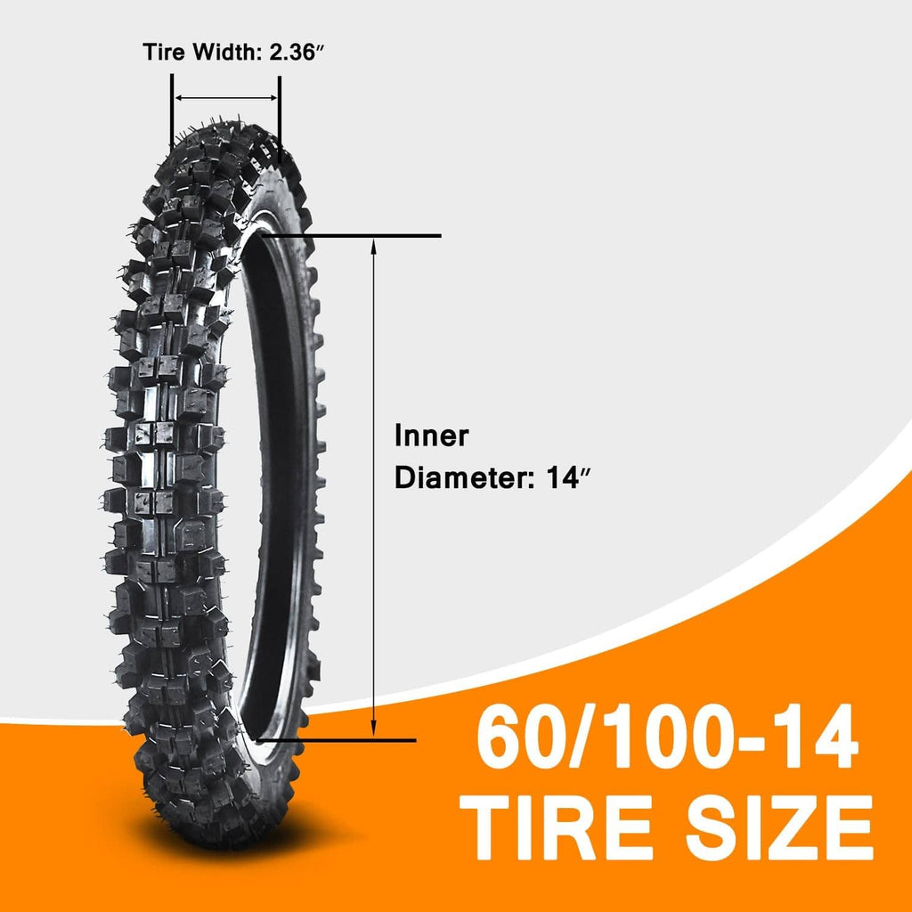60/100-14 front tire size diagram with inner diameter 14 in