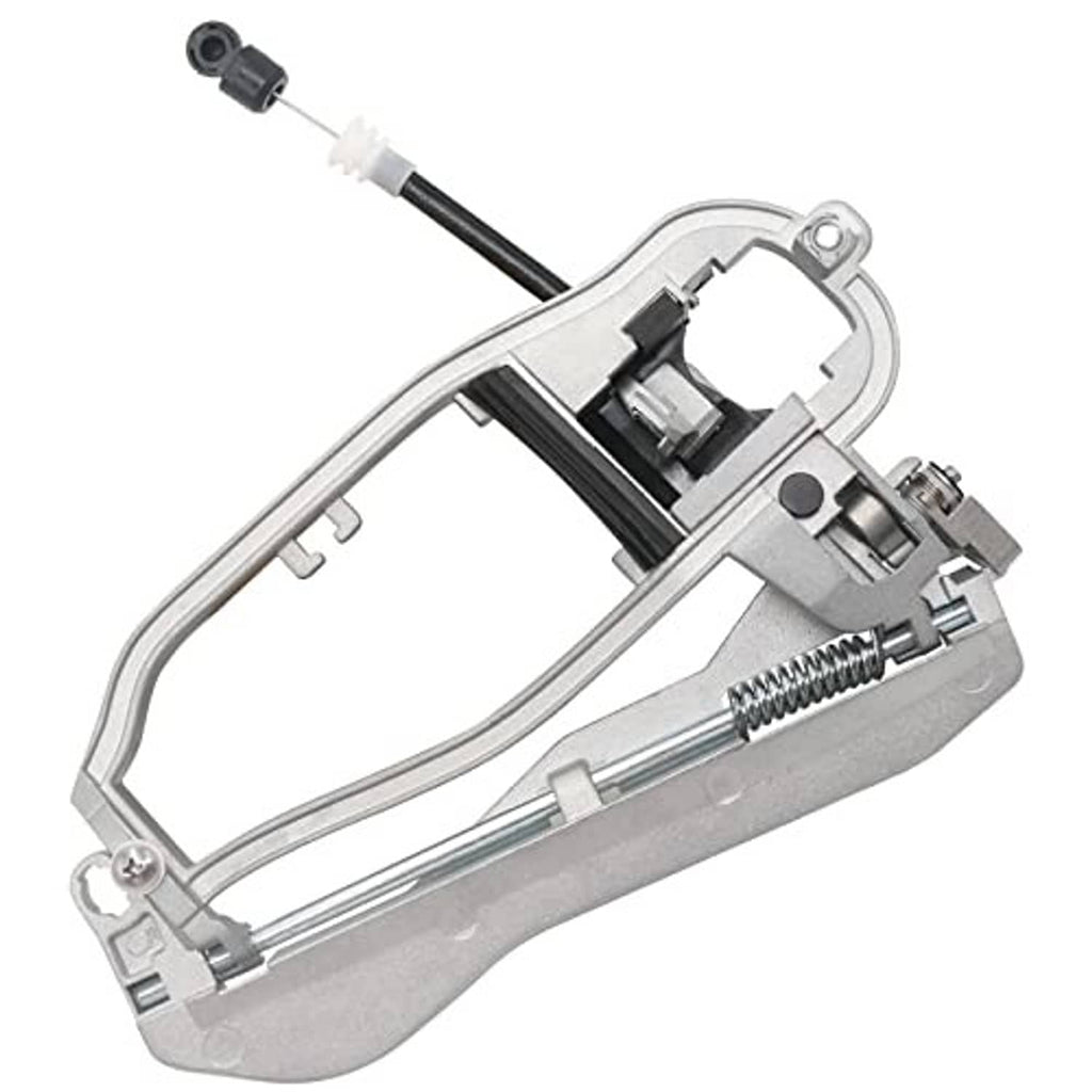 Front door handle carrier with black sensor cable and gray metal frame