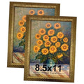 Set of 2 ornate vintage gold photo frames, 8.5x11 size
