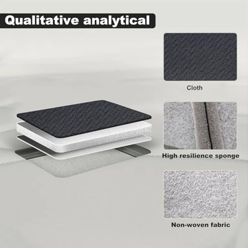 Cloth seat cover with non-woven fabric and high-resilience foam layer for cushioning.
