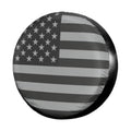 15-inch spare tire cover with American flag stripes and stars, black edge trim