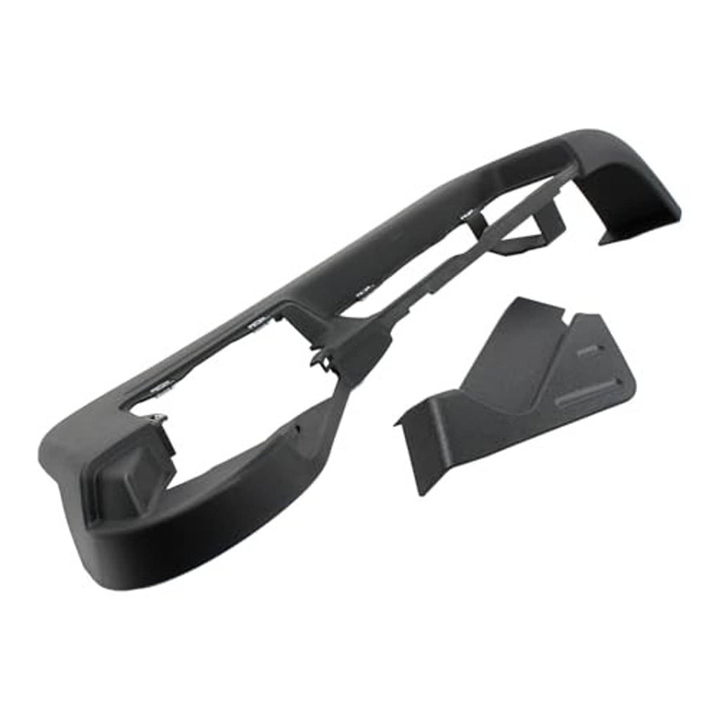 Black front driver seat side trim panel bezel cover with curved outer edge and inserts