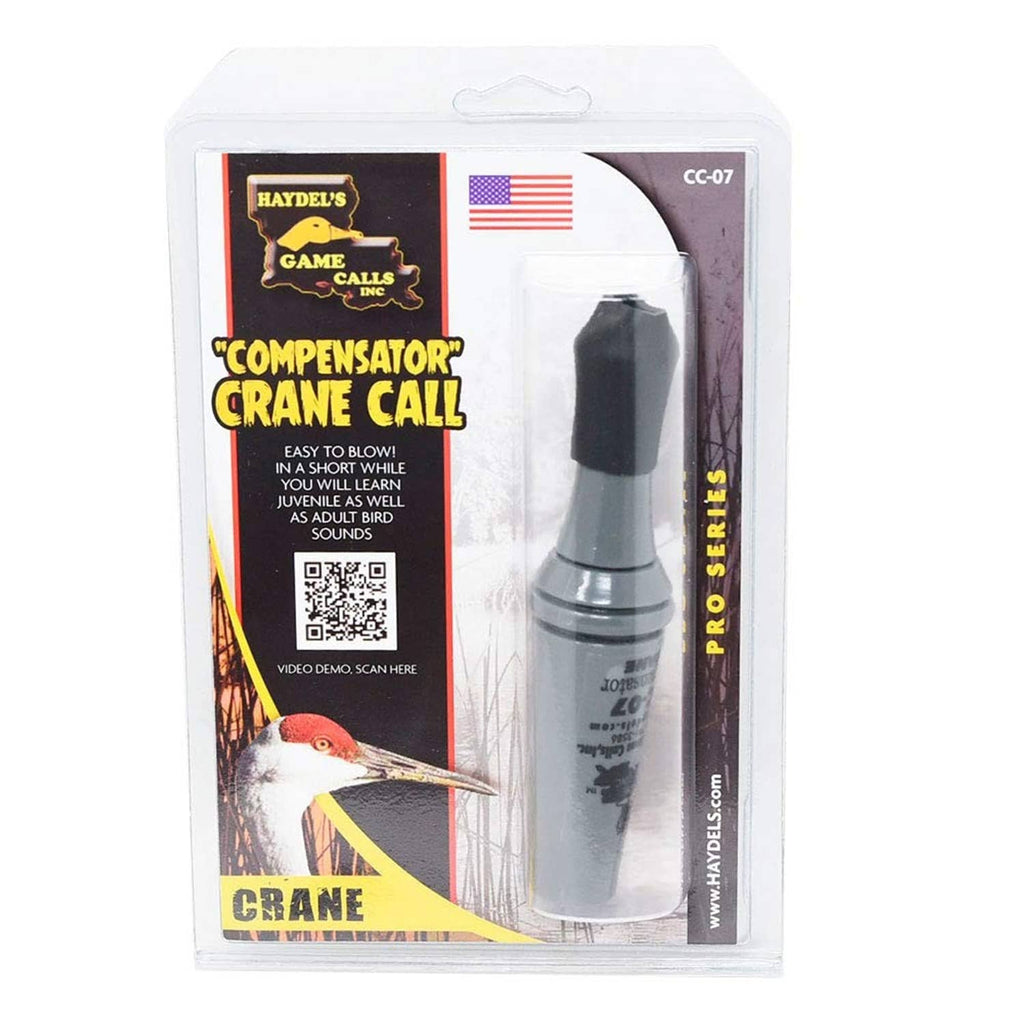 Haydel's compensator crane call in blister package, gray call inside