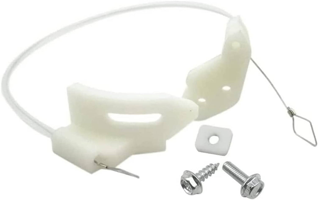 Gear shift indicator cable kit with white plastic bracket, wire loop, and metal mounting screws