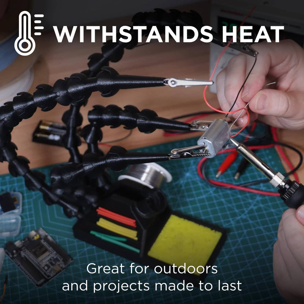 Heat-resistant 3D printing filament during printer setup, near toolhead and wires