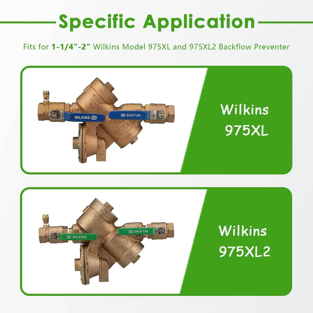 Repair kit for Wilkins backflow preventer, shown with valve assembly and included parts