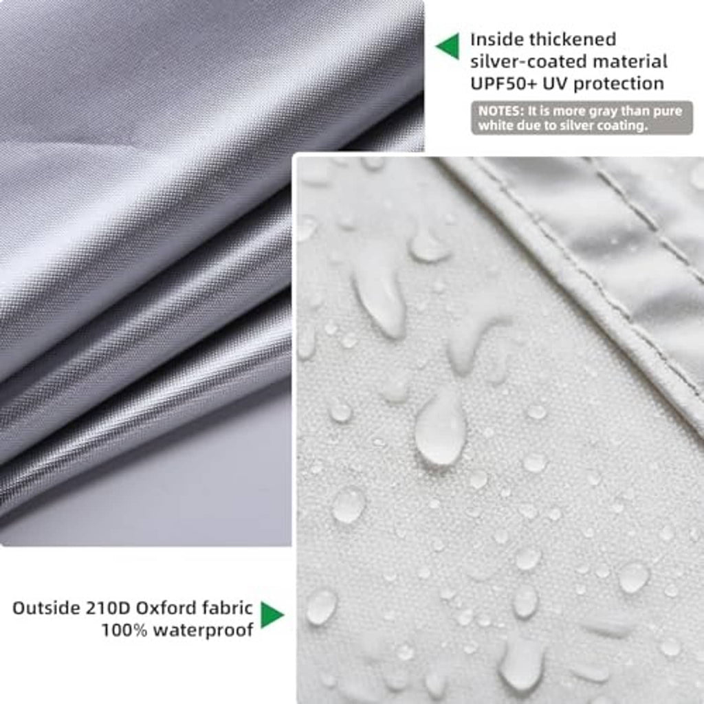 White waterproof oxford fabric canopy top cover with close-up water droplet texture