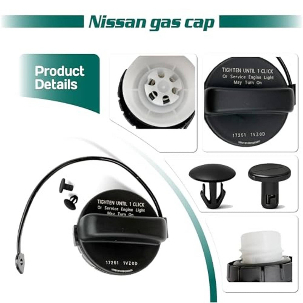 Fuel tank gas cap underside view with white insert and black tether