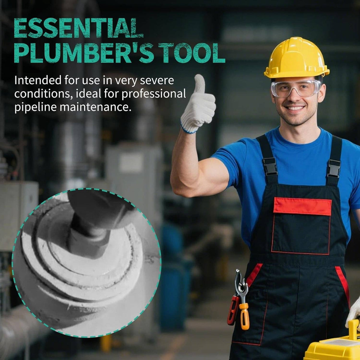 Black cube plumbing cleanout plug wrench for severe pipeline maintenance