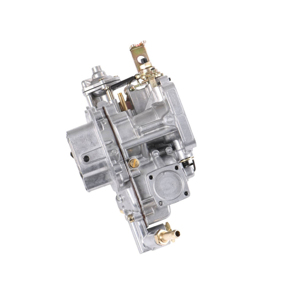 Carburetor assembly with air horn, side inlet, and vacuum/idle control parts