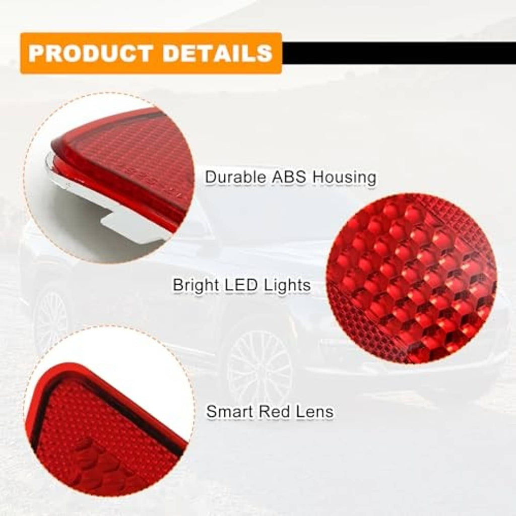 Red rear reflector lens with raised textured pattern and durable housing.