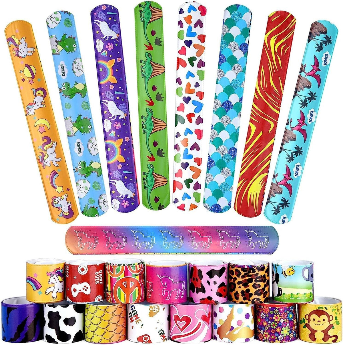 Kids printed stretch fidget bracelets and decorative roll band toys set