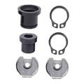Shift cable bushing repair kit with black rubber sleeves and metal retaining clips