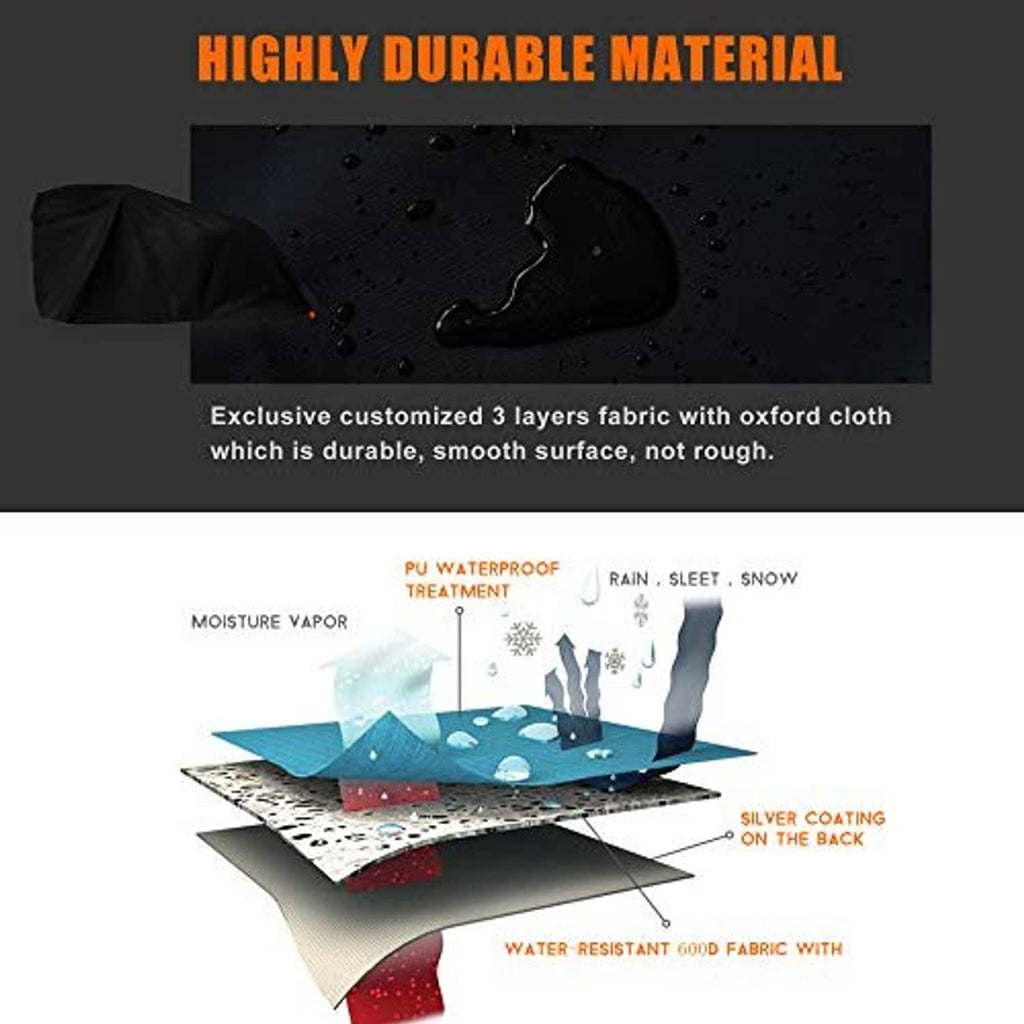 Black log splitter cover showing water-resistant fabric surface texture