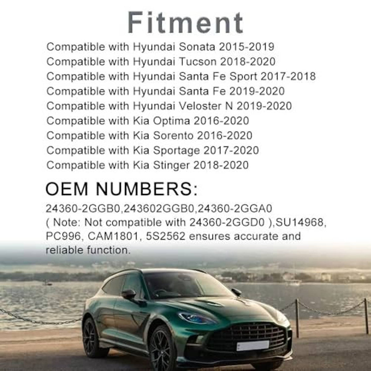 Camshaft position sensor compatibility chart for Hyundai and Kia vehicles