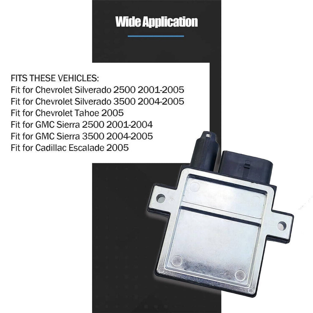 Glow plug control module with silver shield plate and black electrical connector