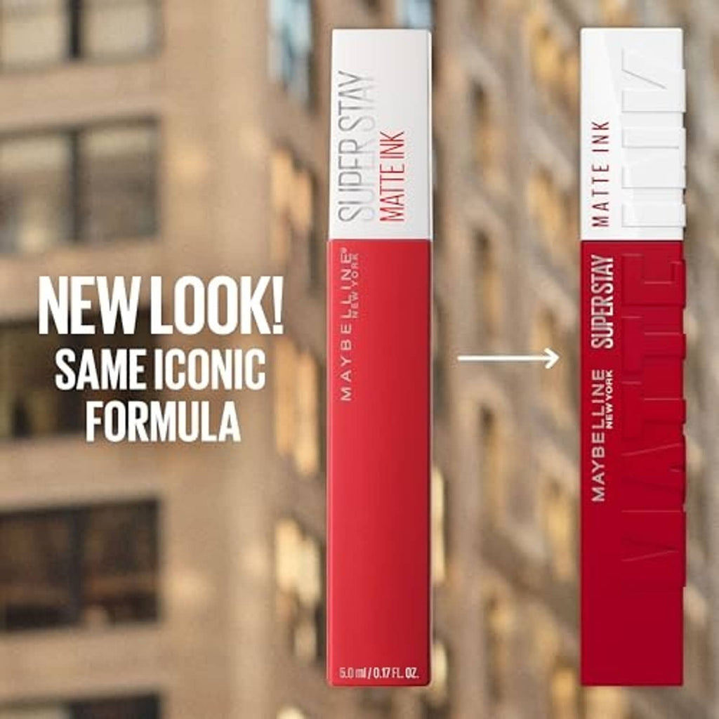 Red matte liquid lipstick tube and applicator wand