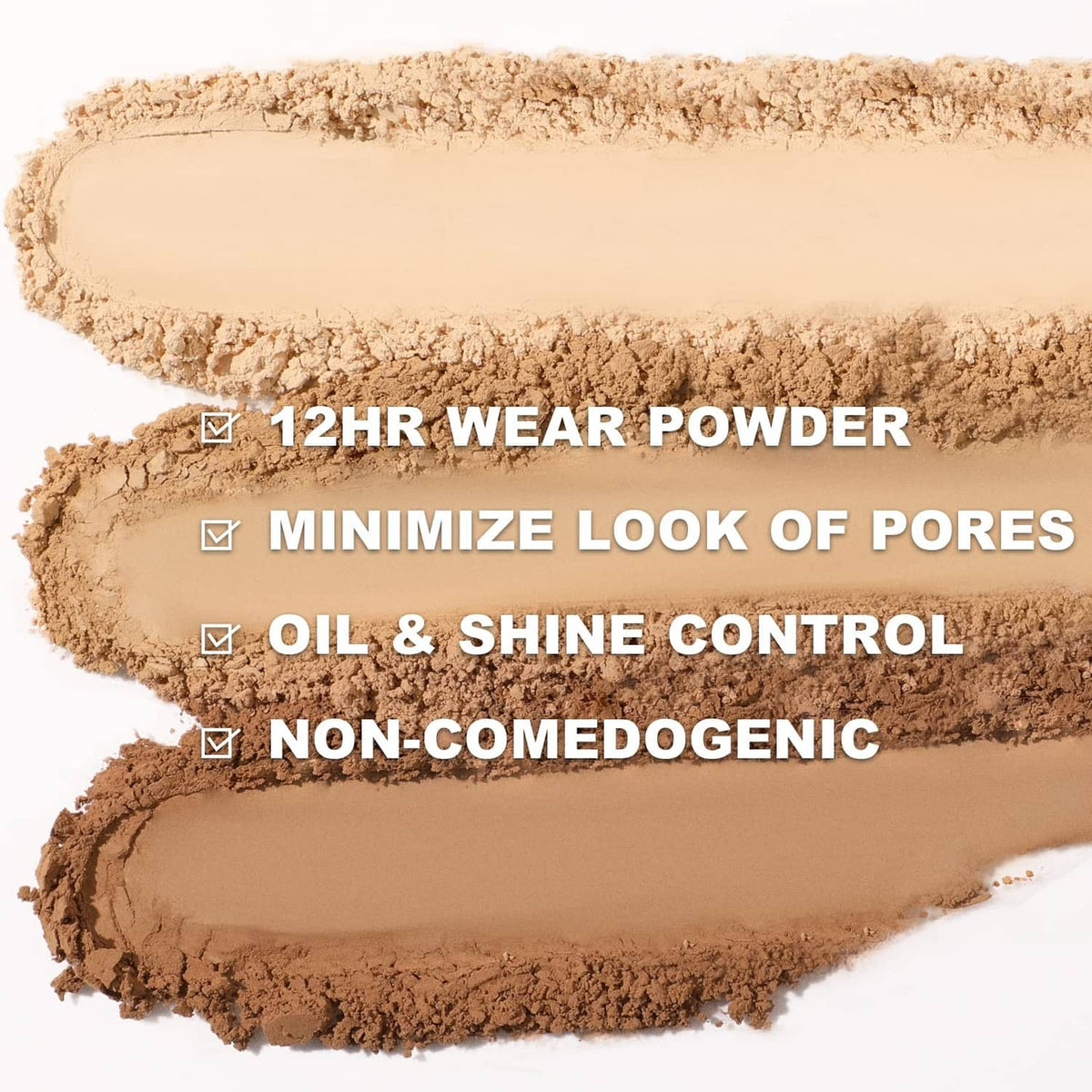 Medium-beige pressed powder swatch with soft, smooth texture