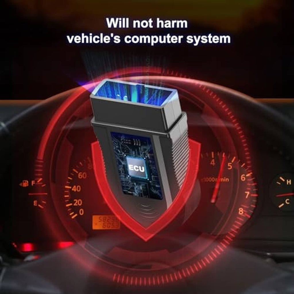OBD1 code reader scanner with exposed blue circuit window on black case