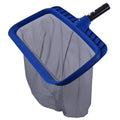 Deep pool skimmer net with navy reinforced frame and gray mesh bag
