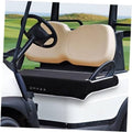 Waterproof golf cart seat cover with beige cushion and black base, snug seat fit