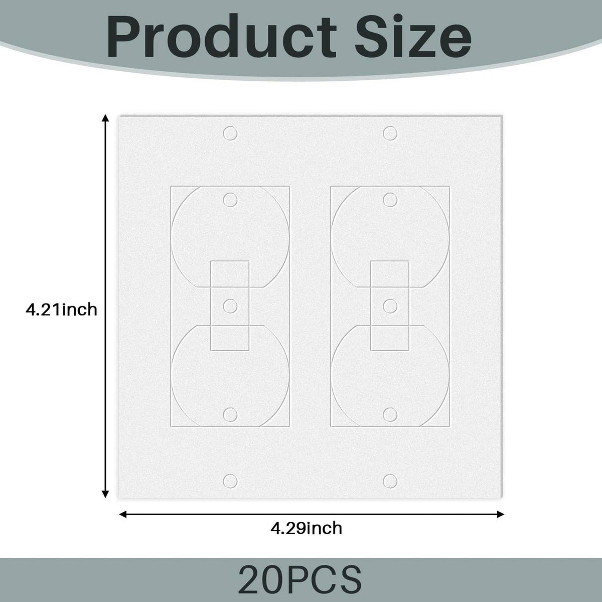 2-gang outlet draft sealer set, size template 4.25 x 4.3 in