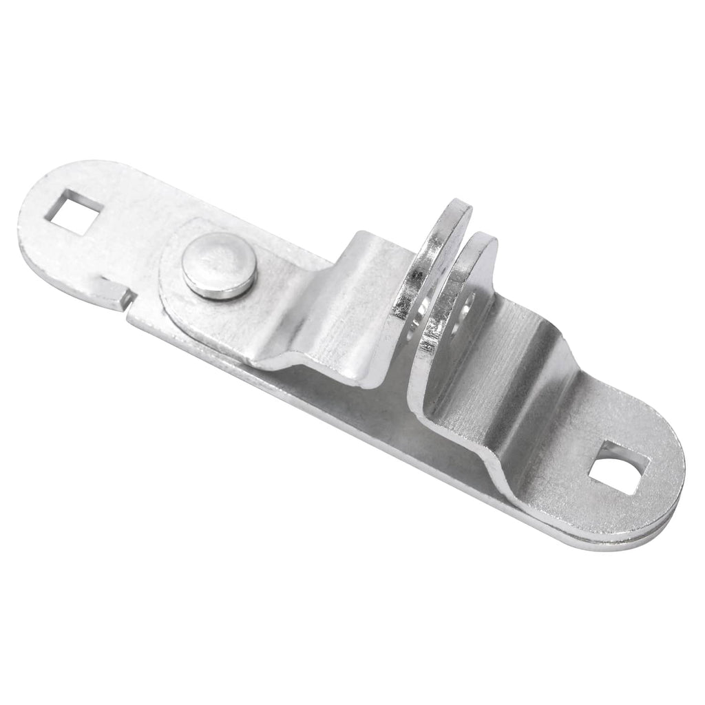 Steel cam latch hasp with side mounting holes and roller, silver finish
