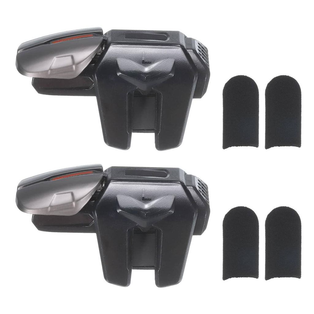 Black phone gaming trigger clips with two finger gloves, set of 2