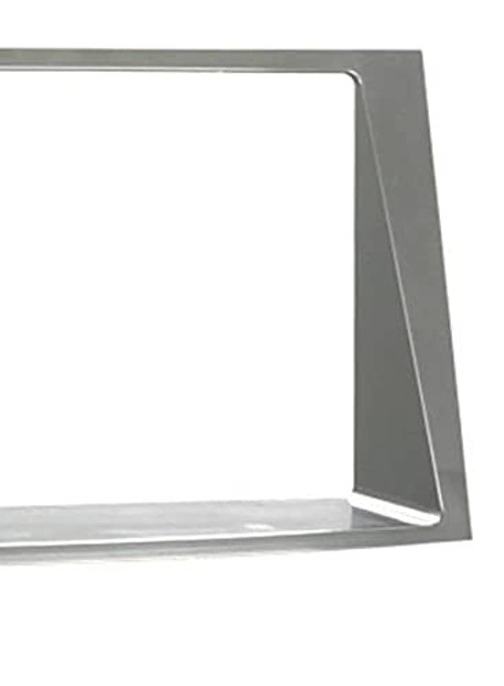 Silver double-din dash bezel frame corner with inner trim