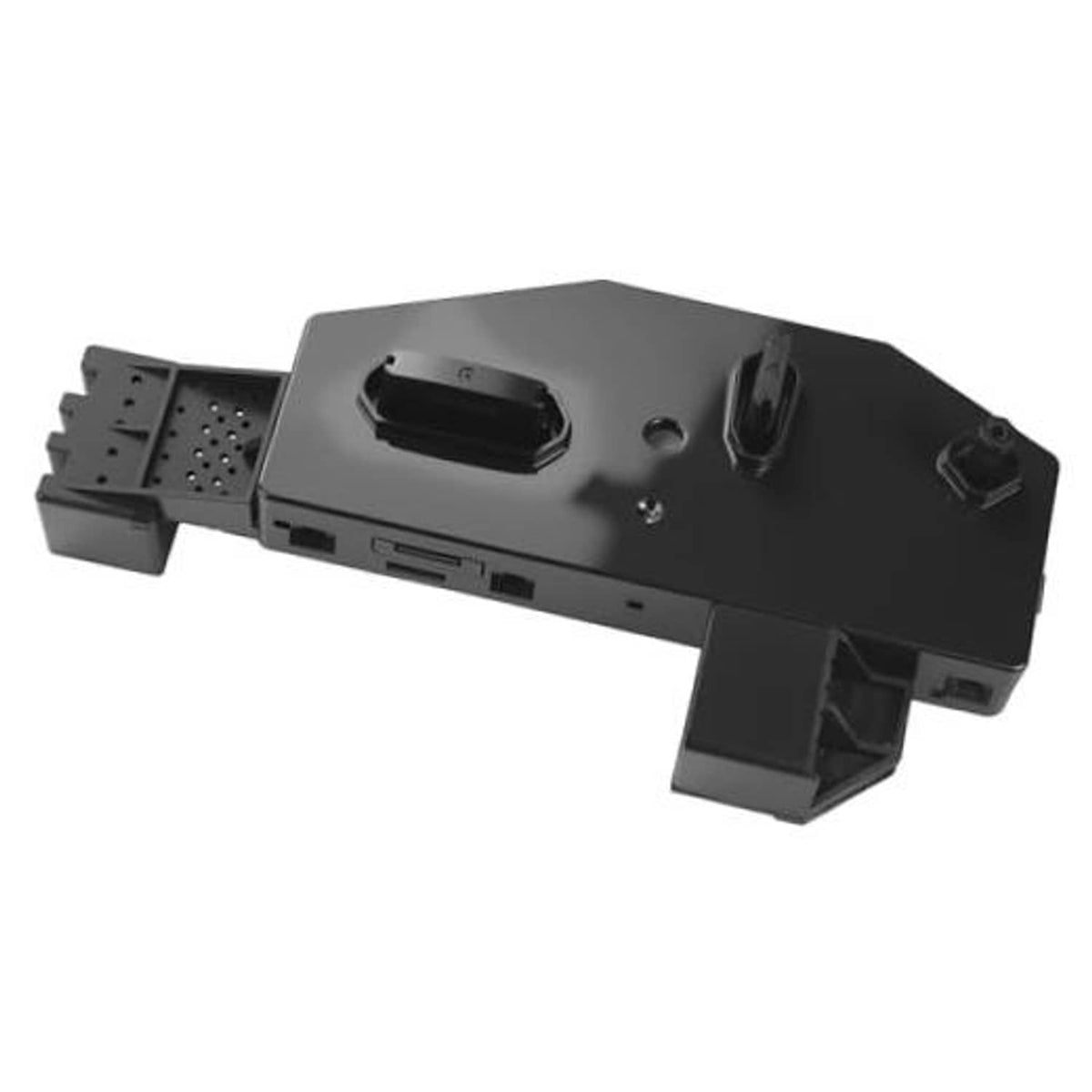 Driver-side power seat switch control module with connector ports, dark gray/black