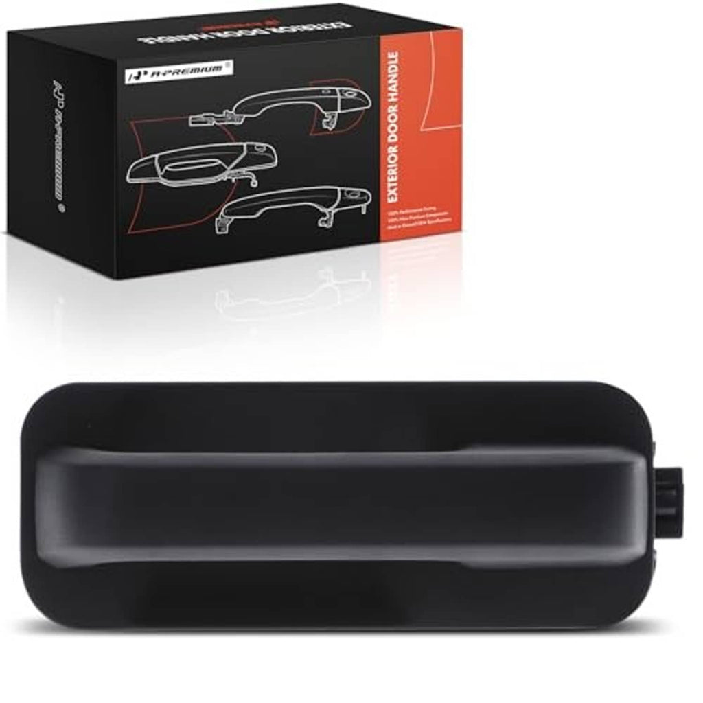 Black exterior door handle with textured grip, front or rear passenger side