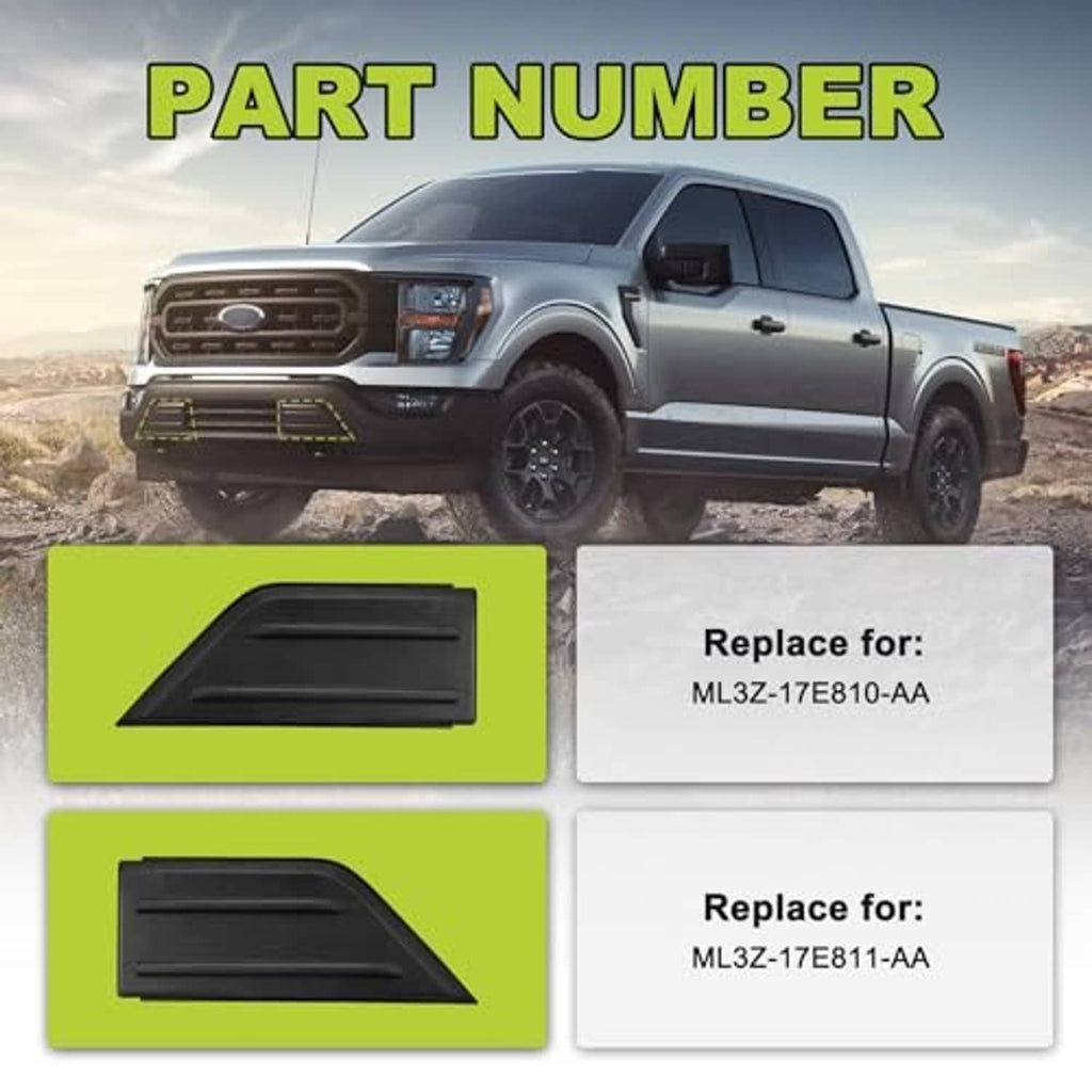 Black bumper guard cover insert panel for front bumper repair