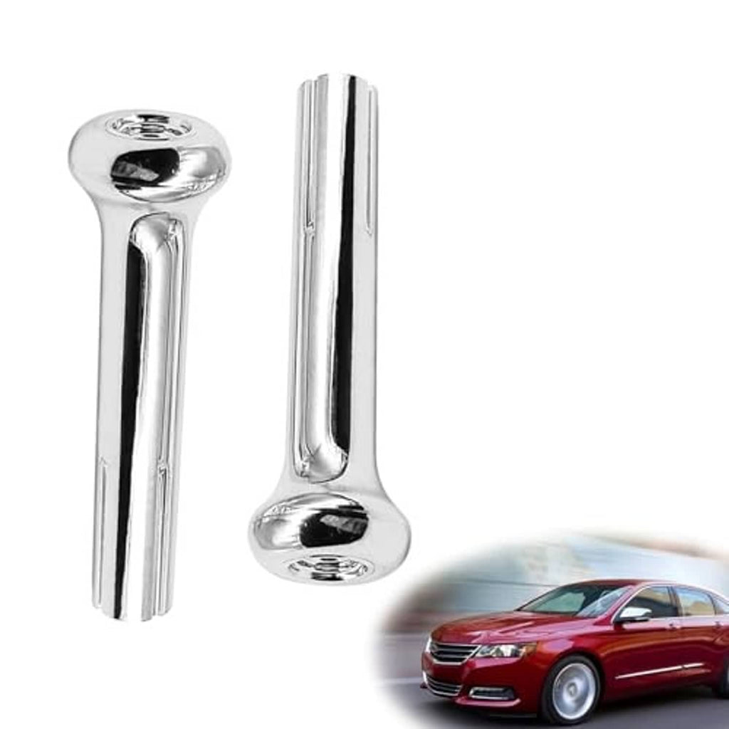 Chrome door lock knobs set of 2, long stems, round end caps with keyhole opening