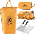 BBQ meat resting blanket set with tan carry bag, insulated pouches, foil tray and spatulas