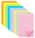 Stack of 4x6 lined sticky notes in assorted yellow, green, blue, pink colors