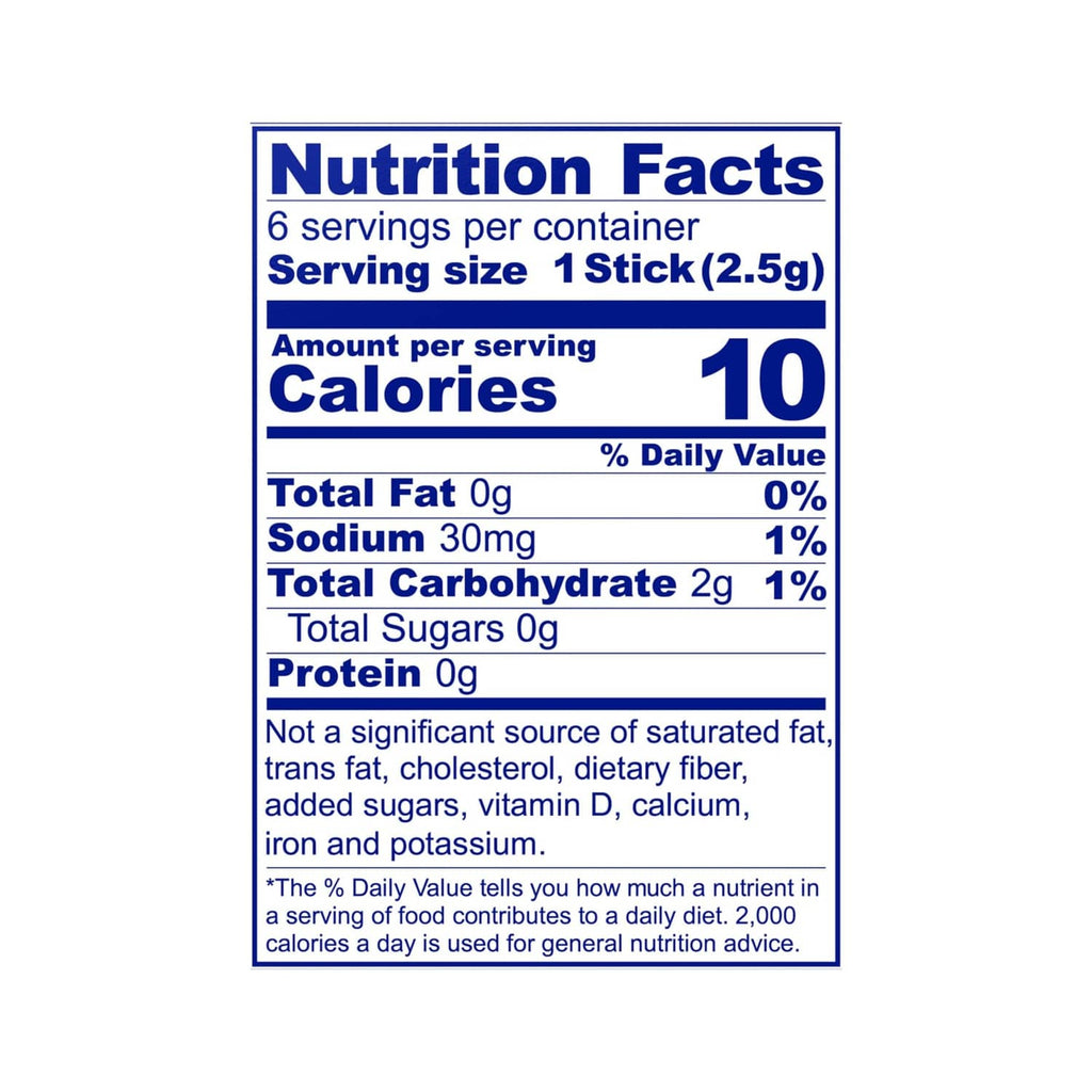 Nutrition Facts panel for Dad's root beer zero sugar drink mix: 10 calories