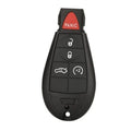 Black keyless entry remote key fob shell case with red PANIC button and 5-button layout