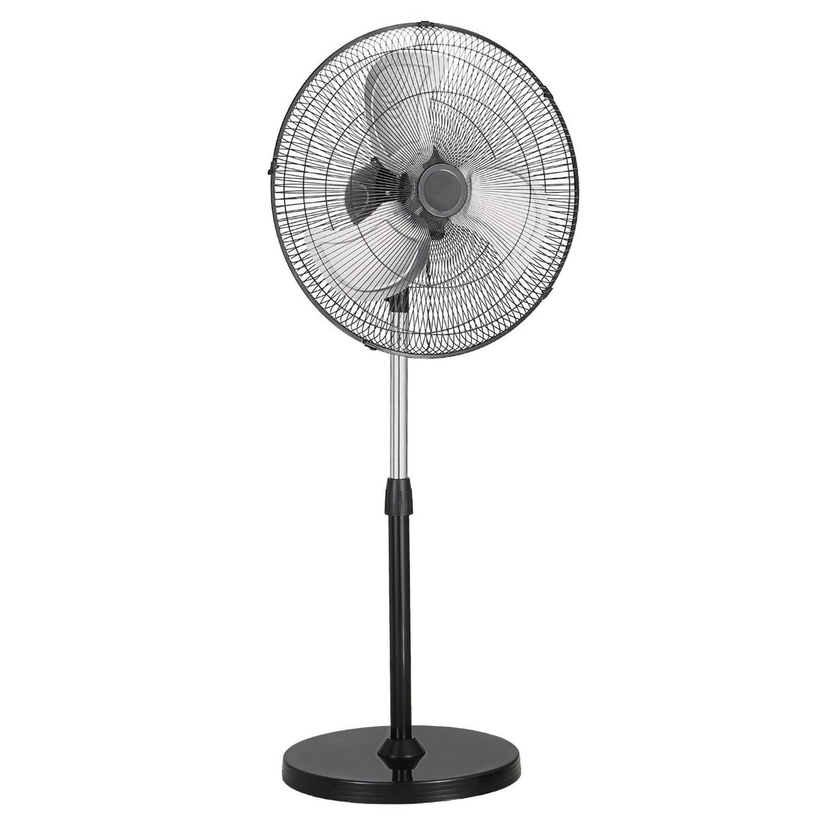 20-inch pedestal standing fan with circular grill and adjustable stand