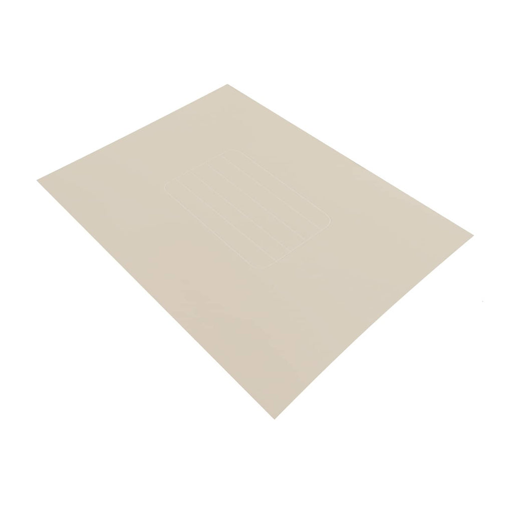 Light beige seat back cover laid at an angle with smooth molded surface