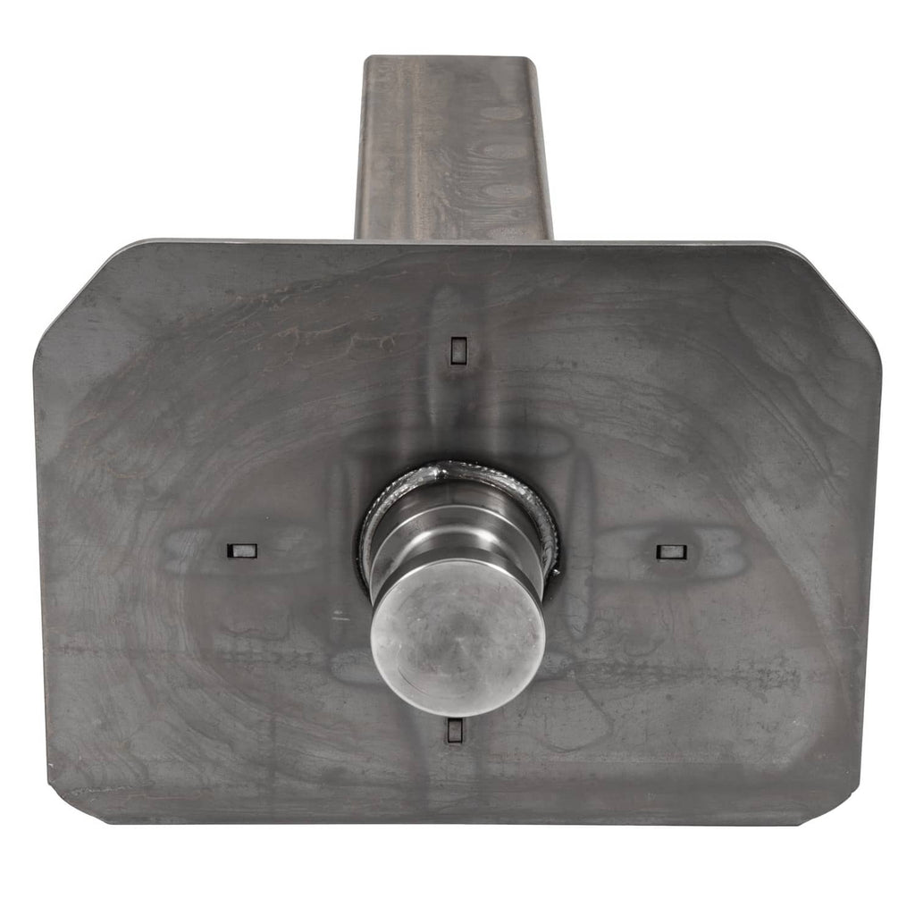 Heavy-duty trailer coupler adapter inner part with oval base plate and round center socket