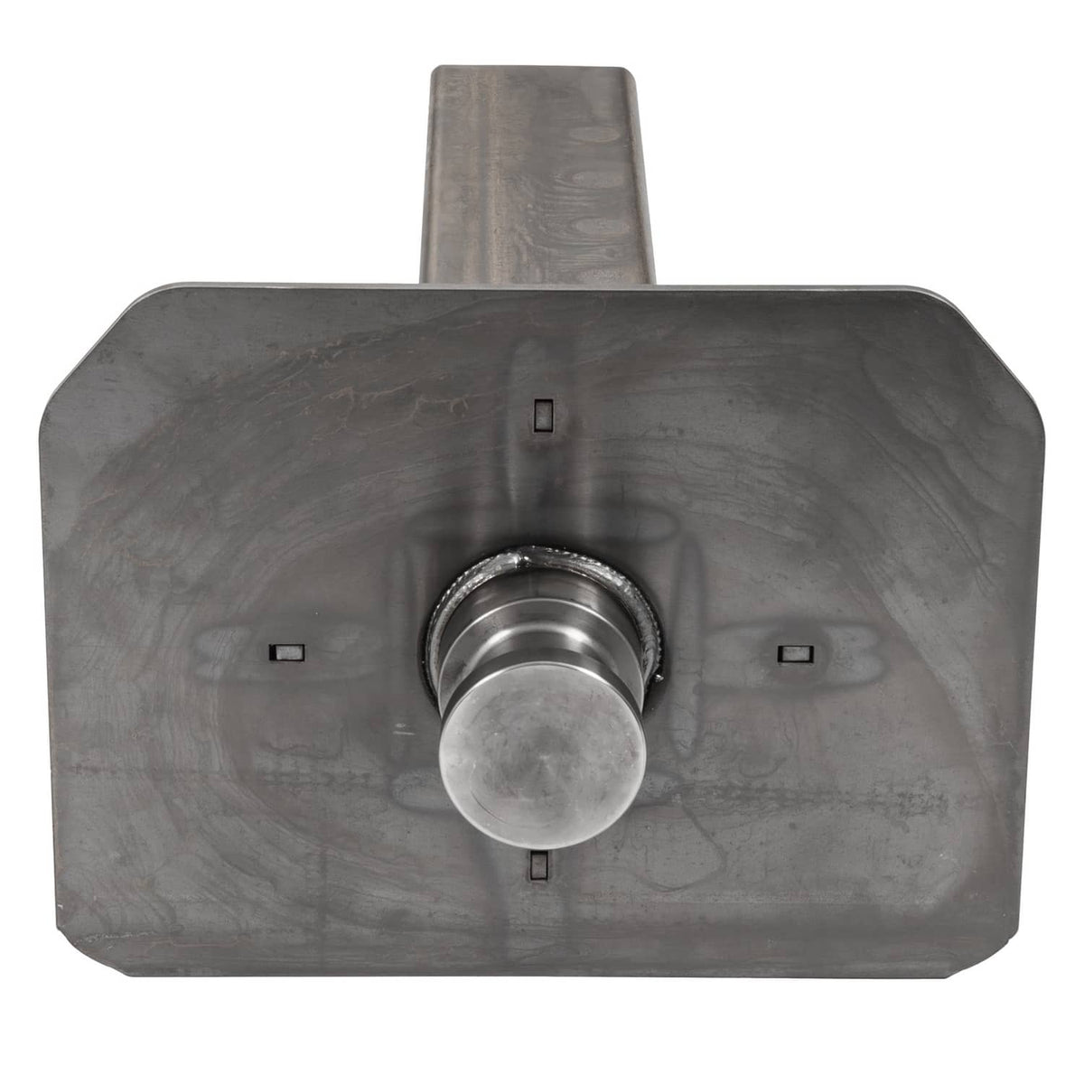 Heavy-duty trailer coupler adapter inner part with oval base plate and round center socket